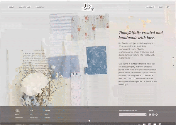 Lily Dainty Website Preview